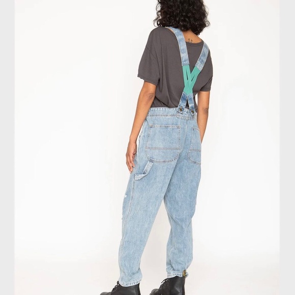 Sandrine Rose x Free People Distressed Denim Overalls Size Medium NWT - Picture 12 of 13